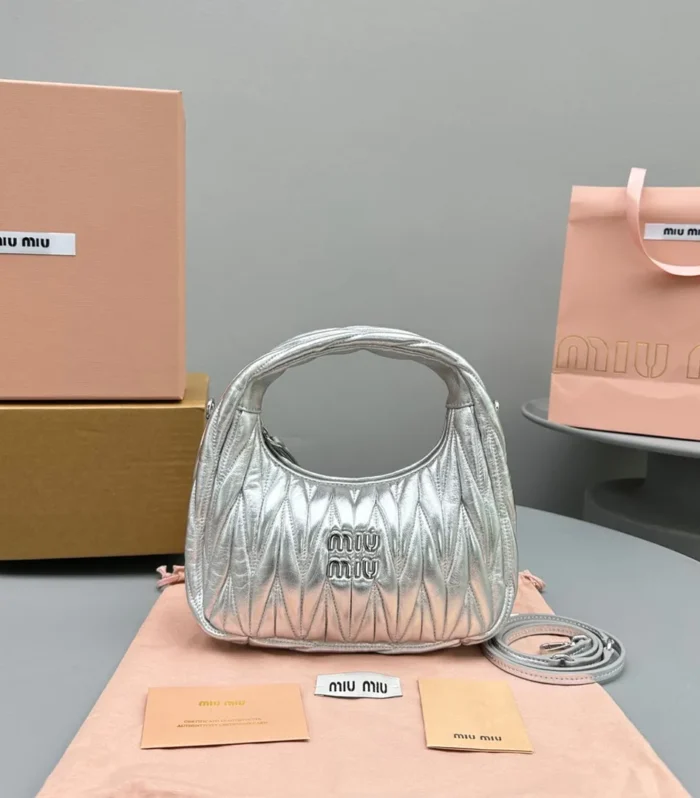 MINI HOBO 20 BAG IN SILVER SHEEPSKIN