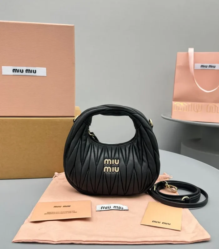 MINI HOBO 17 BAG IN BLACK LAMBSKIN