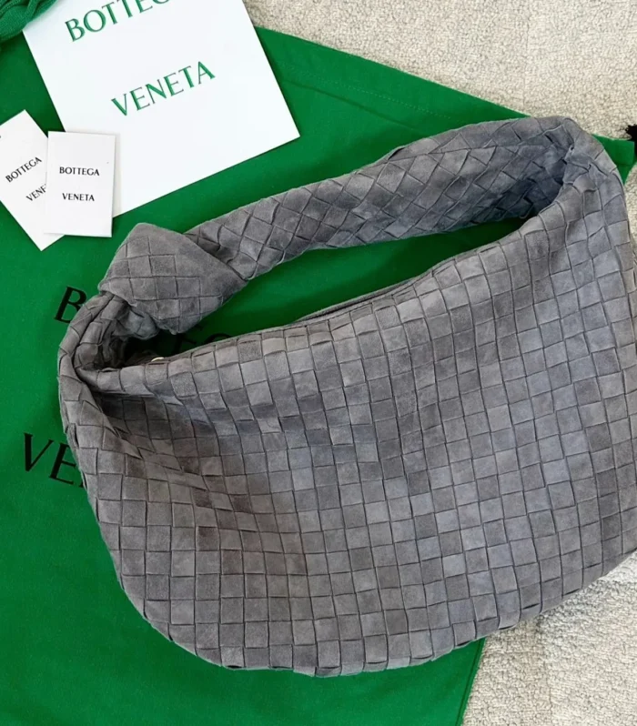 Bv Small Jodie 48Cm Grey Suede Leather