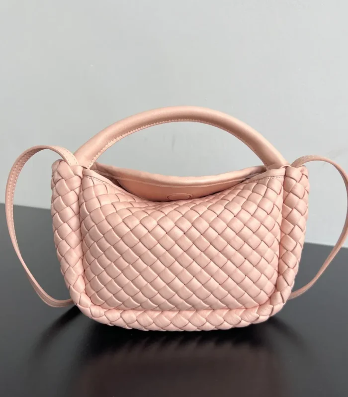 Bv Small Cobble Top Handle 23Cm Pastel Pink Lambskin