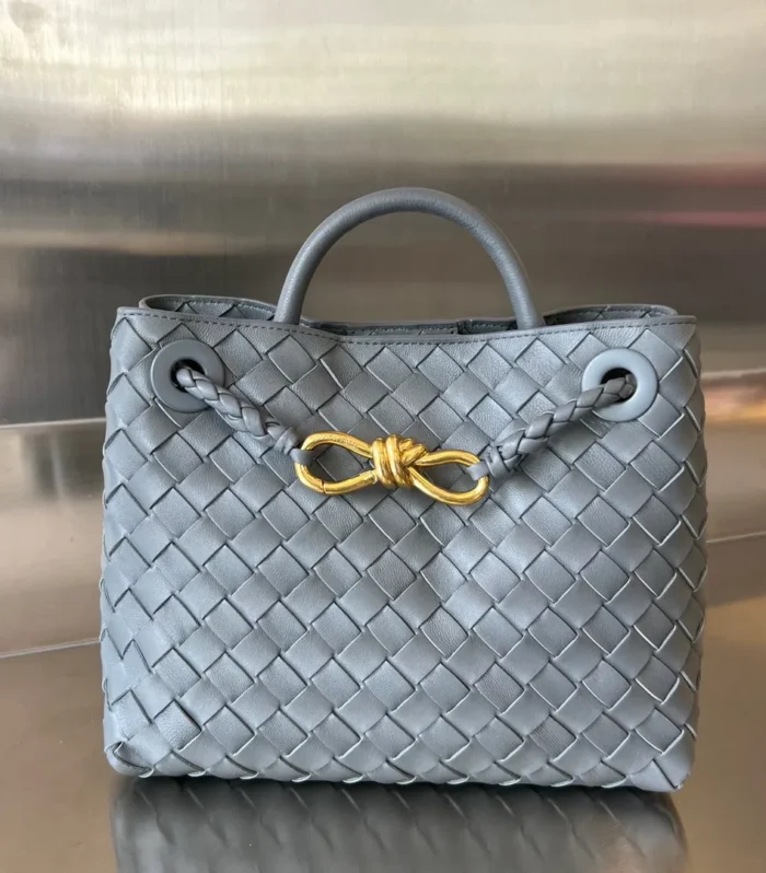 Bv Small Andiamo 25Cm Dark Grey Lambskin