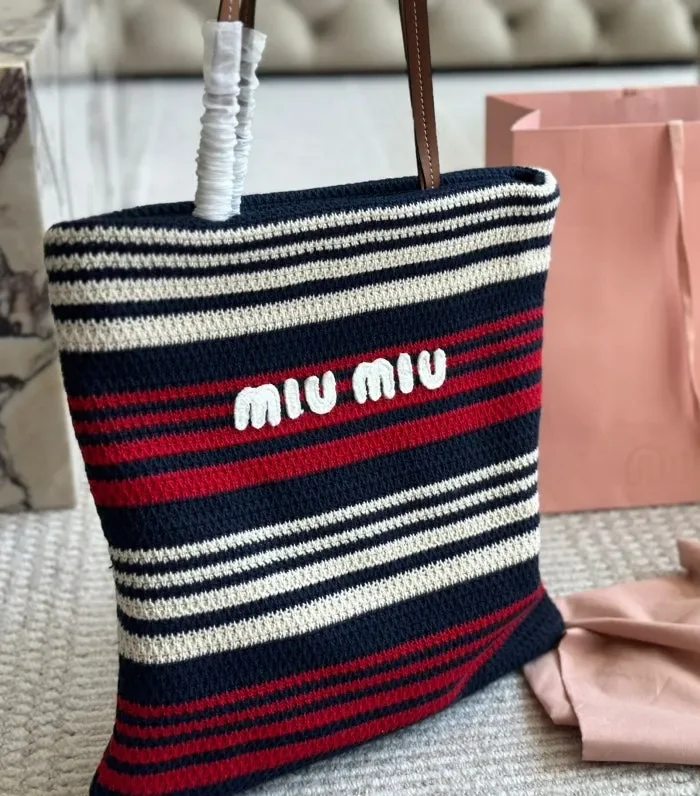 CROCHET 30 TOTE BAG IN MULTICOLOR FABRIC