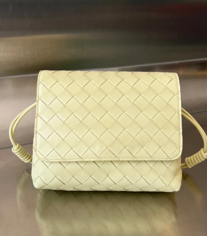 Bv Mini Crossbody Bag 19Cm Light Yellow Calfskin Ghw