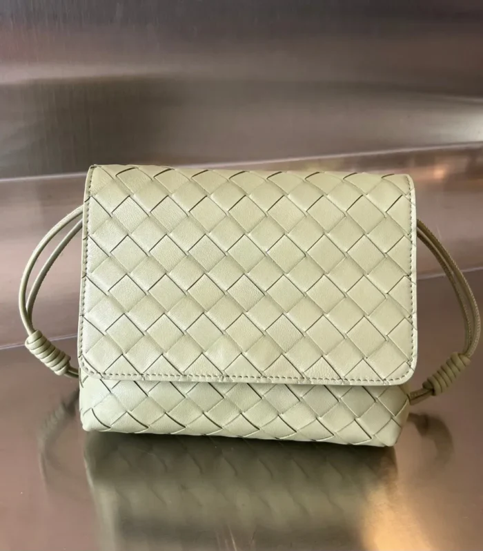 Bv Mini Crossbody Bag 19Cm Light Green Calfskin Ghw