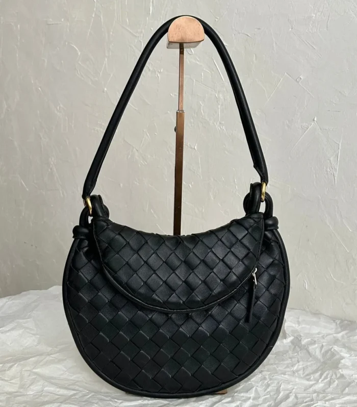 Bv Medium Gemelli 36Cm Black Lambskin Leather