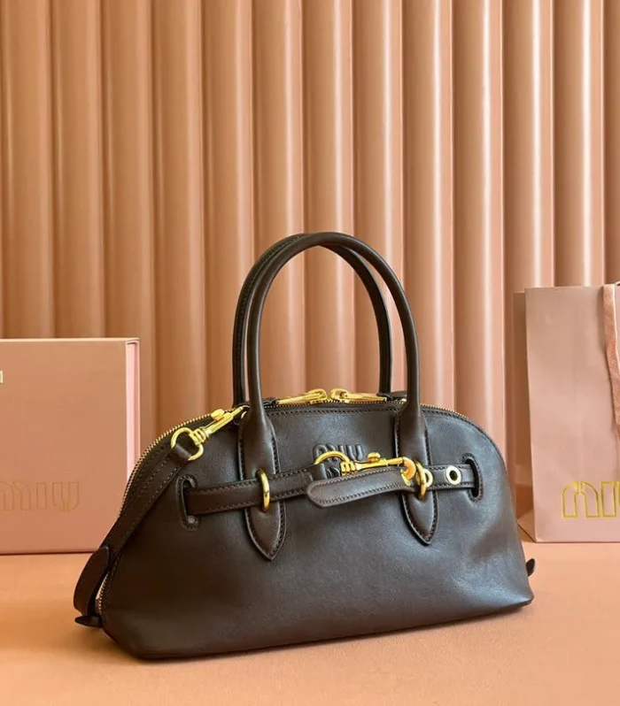 AVENTURE NAPPA BAG 33 IN CEDAR BROWN LAMBSKIN GOLD HARDWARE