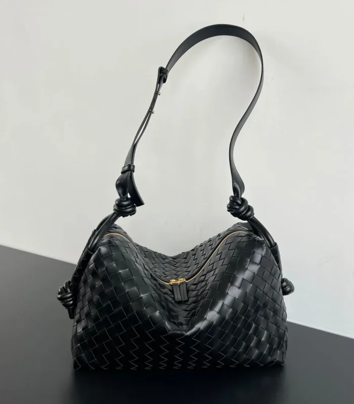 Bv Loop Weekender 38Cm Black Calfskin