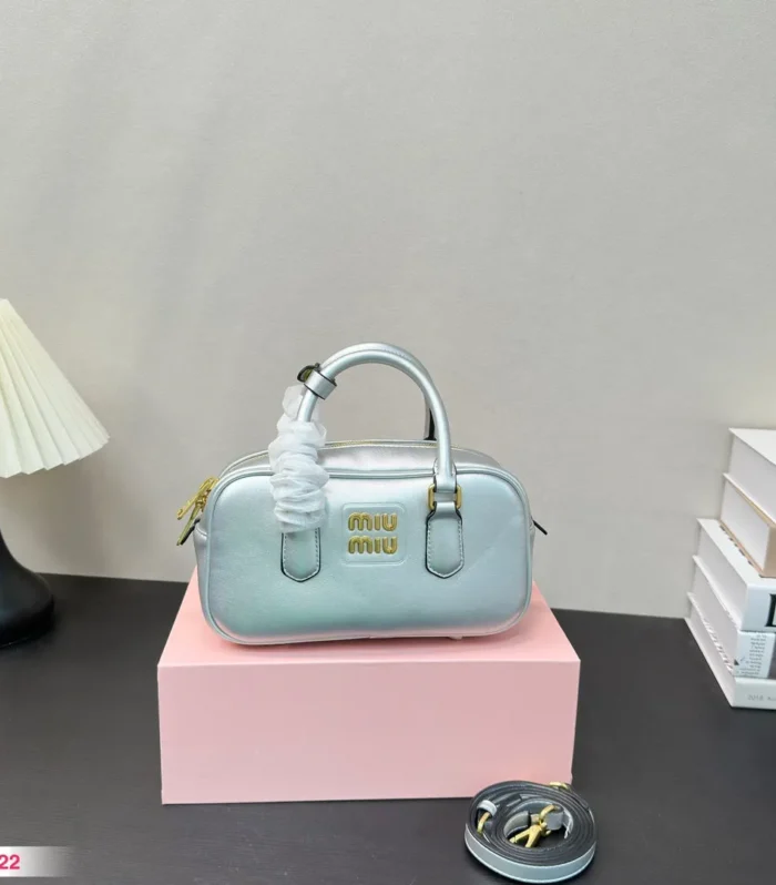 ARCADIE 22 BAG IN SILVER CALFSKIN