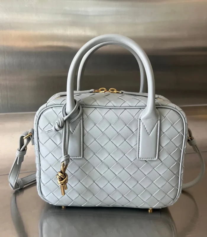 Bv Getaway Small 23Cm Grey Lambskin