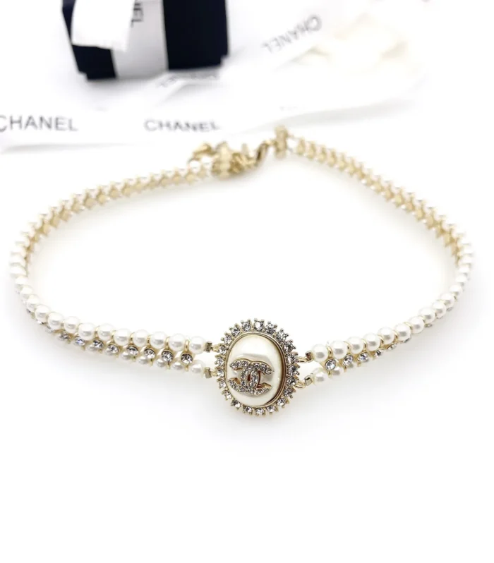 Chanel Brass Pearl Necklace