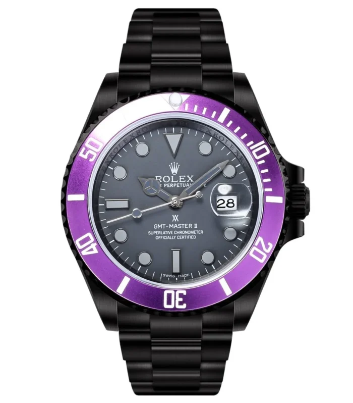 GMT - MASTER II CUSTOM BLACK CASE PURPLE BEZEL