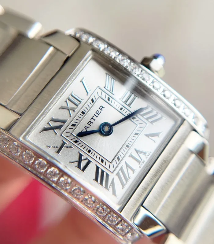 TANK FRANCAISE 20 STEEL DIAMOND BEZEL WHITE DIAL