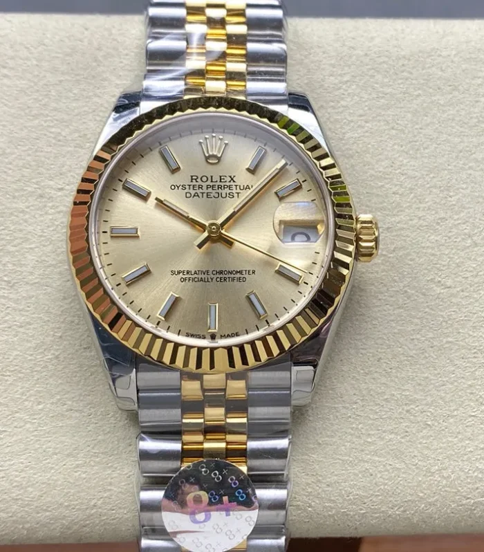 Datejust 31mm Yellow Gold Steel Champagne Dial