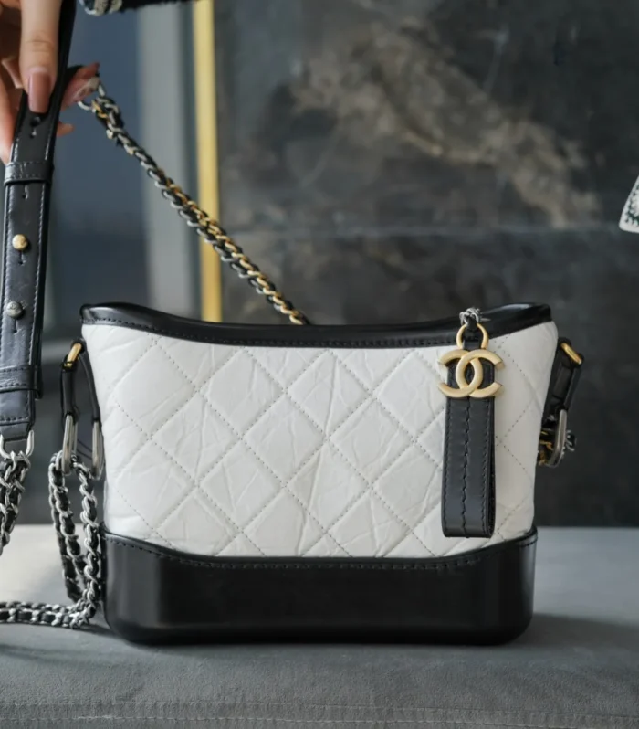 Gabrielle Hobo Bag Small Black White