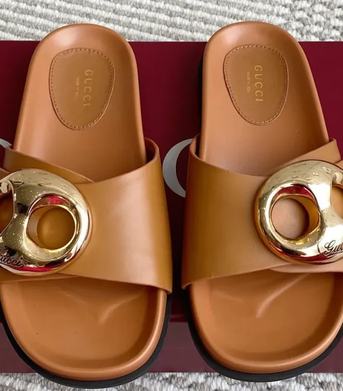GC Marina Chain Slide Sandal Brown Cowhide 291039