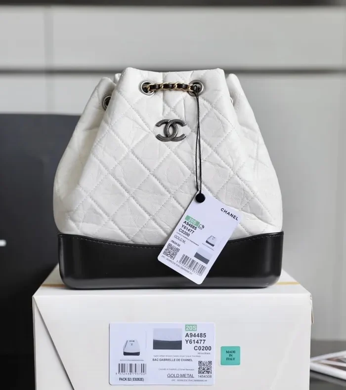 Gabrielle Hobo Backpack Black White