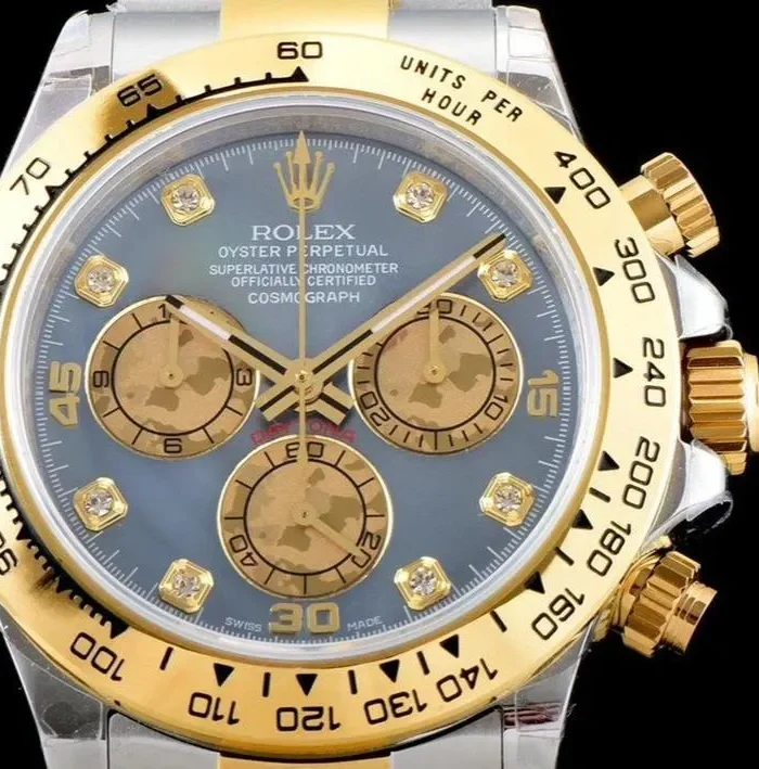 DAYTONA GOLD STEEL CUSTOM MOP DIAL DIAMOND NUMERALS