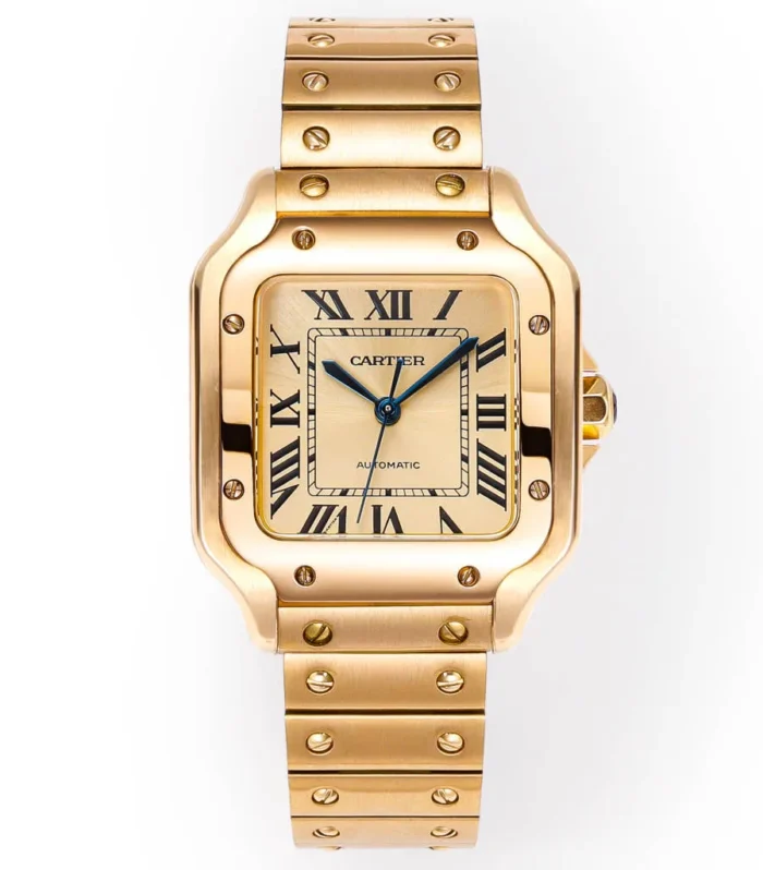 SANTOS LADY 35.1MM GOLD CASE GOLD DIAL