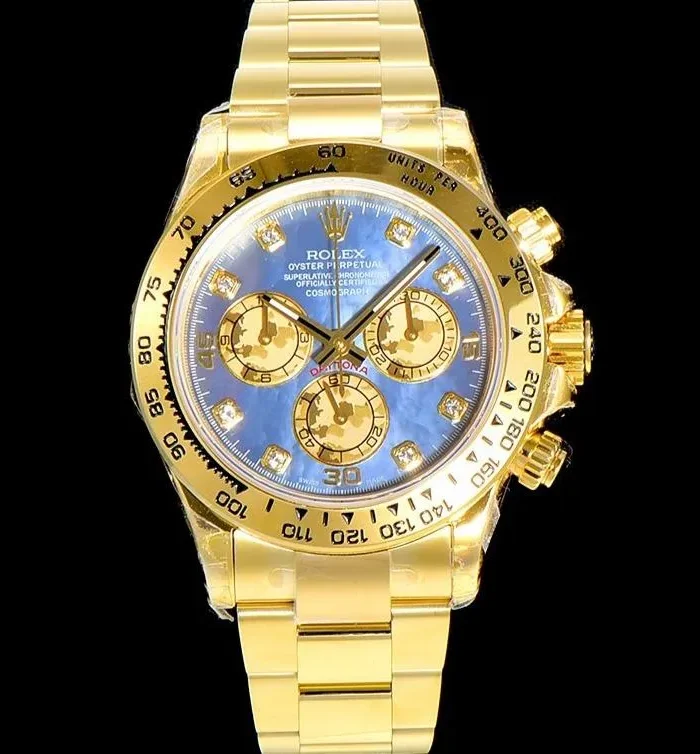 DAYTONA CUSTOM GOLD BLUE MOP DIAL