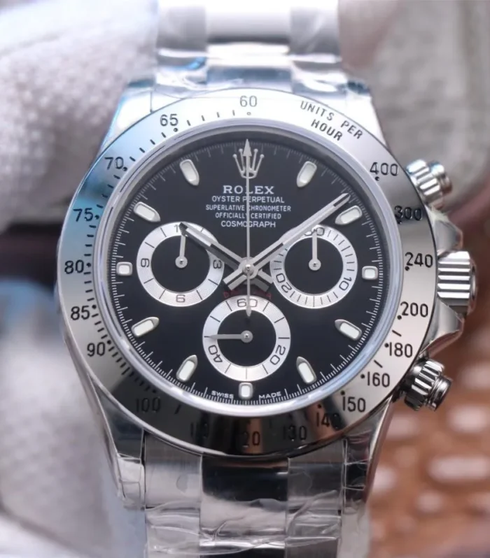 DAYTONA 40MM STEEL CASE BLACK DIAL