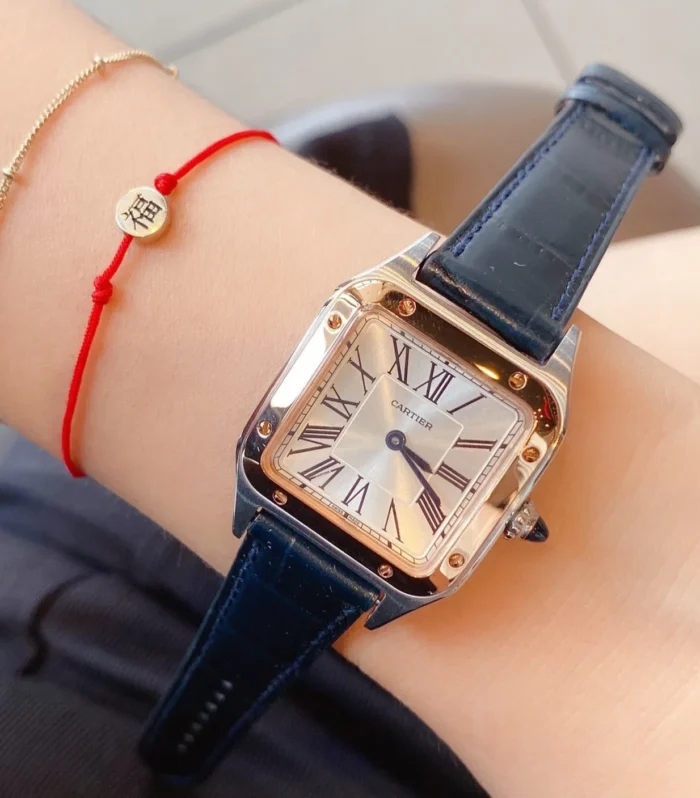 SANTOS DE CARTIE QUARTZ 28MM ROSE GOLD STEEL