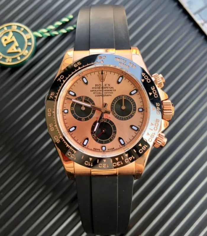 DAYTONA 40MM COPPER DIAL BLACK RUBBER STRAP