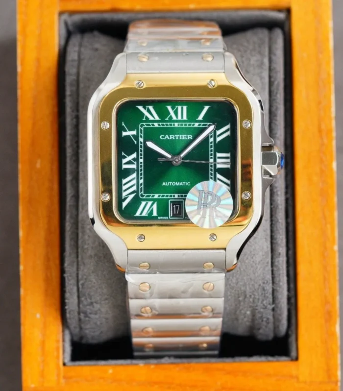 SANTOS 40MM TWO-TONE GREEN DIAL LIMITED EDITION