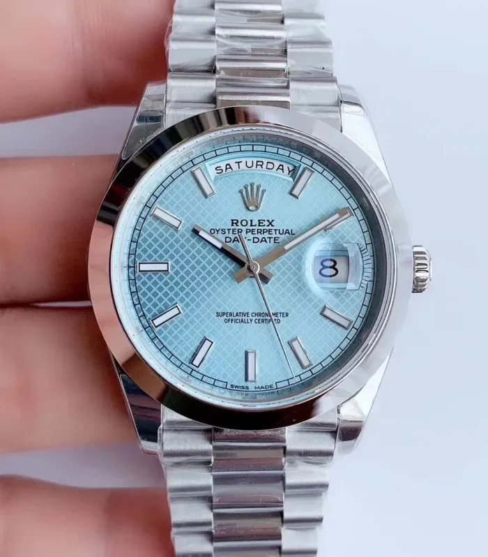 DAY-DATE 41MM STAINLESS STEEL ICE BLUE DIAL