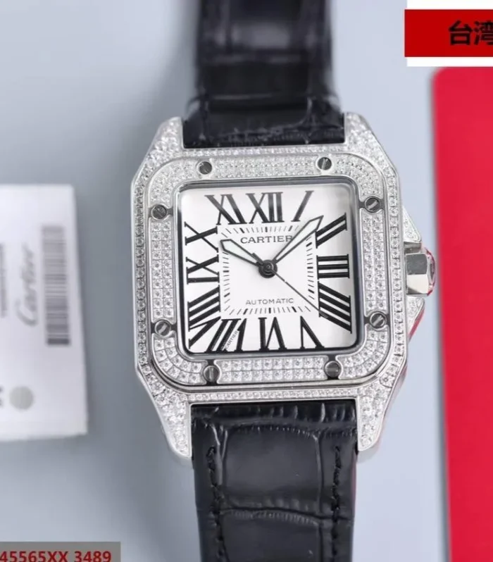 SANTOS 100XL 42MM DIAMOND STEEL CASE
