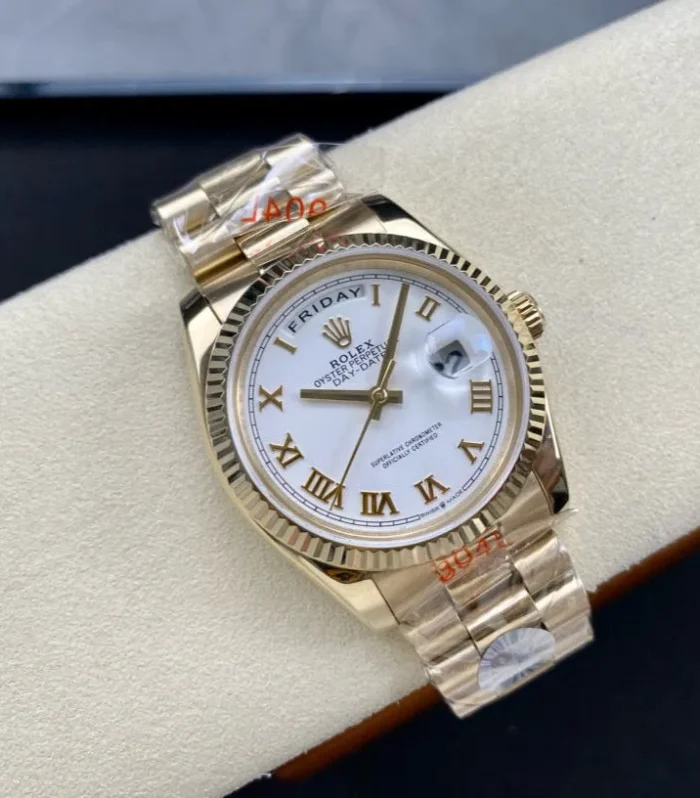DAY-DATE 36MM GOLD CASE WHITE DIAL