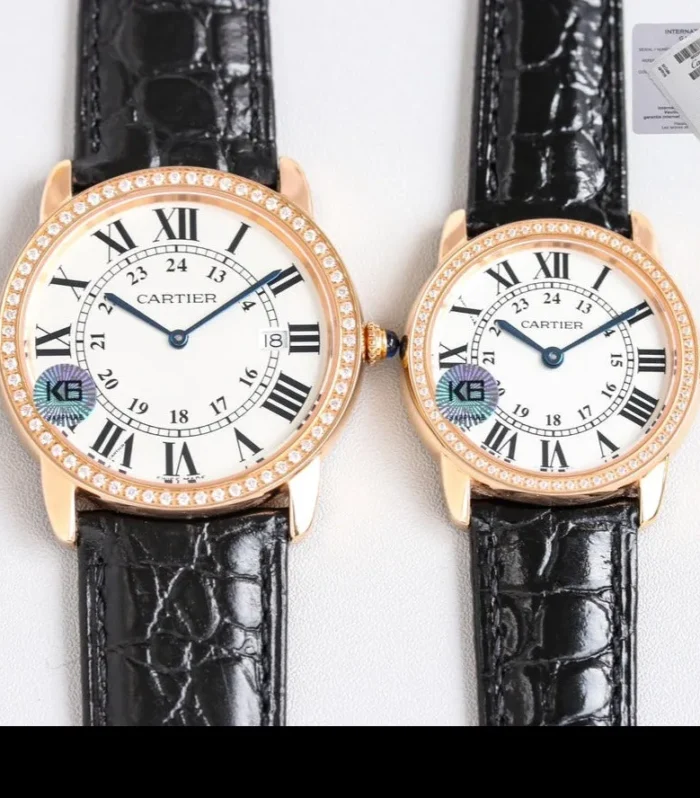 RONDE SOLO PINK GOLD BLACK LEATHER