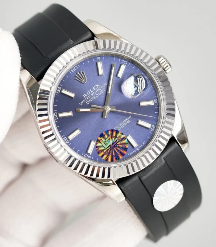 DATEJUST II 41MM STAINLESS STEEL BLUE DIAL RUBBER STRAP