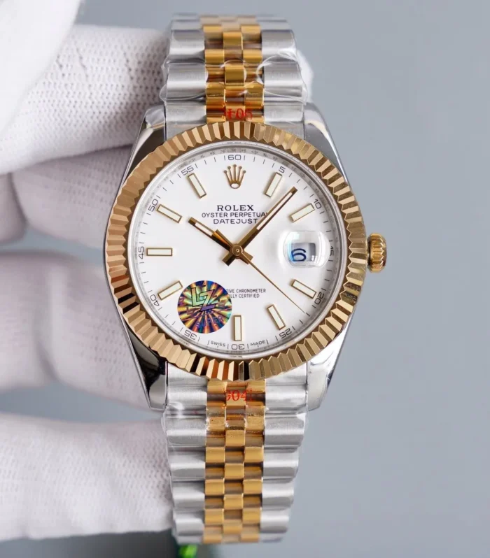 DATEJUST 41MM TWO-TONE WHITE DIAL JUBILEE BRACELET