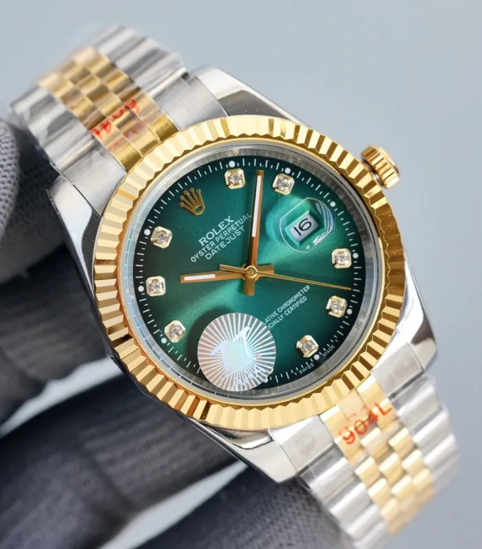 DATEJUST 41MM TWO-TONE GREEN DIAL JUBILEE BRACELET