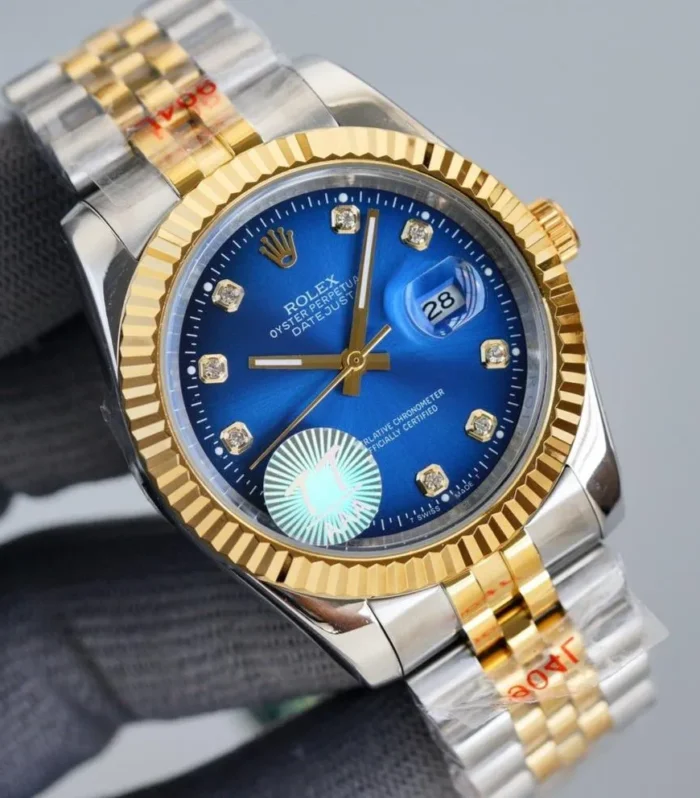 DATEJUST 41MM TWO TONE BLUE DIAL DIAMOND NUMERALS