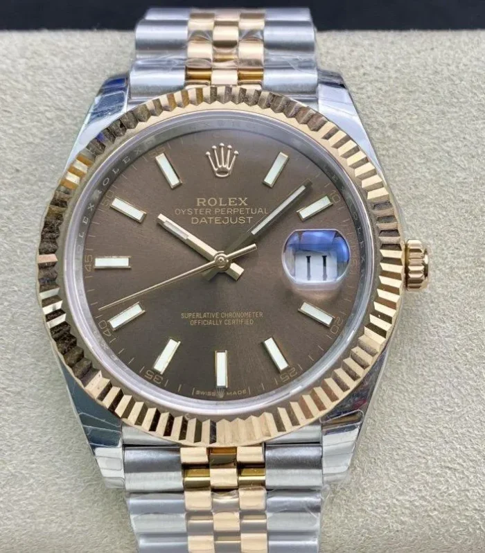 DATEJUST 41 TWO-TONE YELLOW GOLD CHOCOLATE DIAL