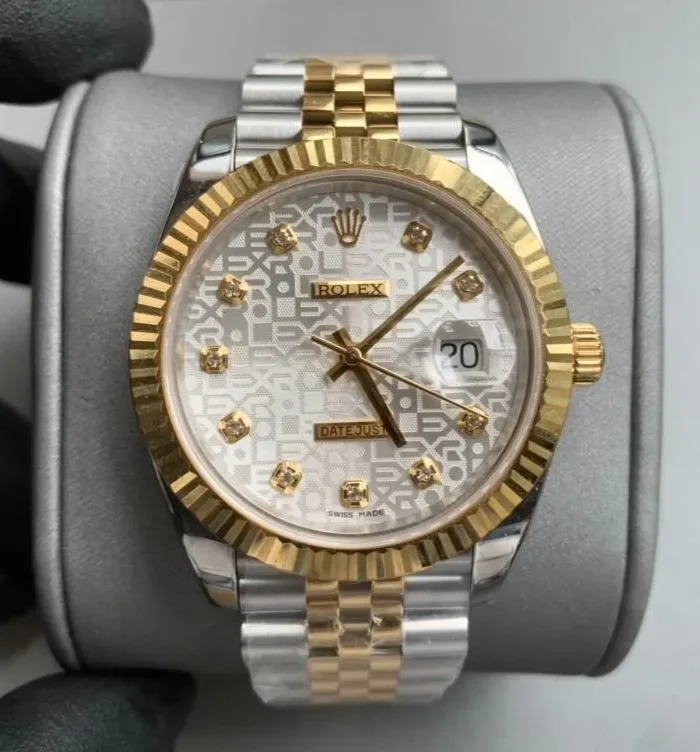 DATEJUST 41 TWO-TONE GREY DIAL DIAMOND NUMERALS
