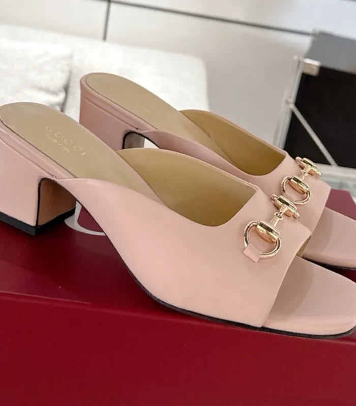 GC Horsebit Slide Pink Cowhide 292402