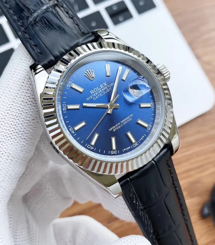 DATEJUST 41 STAINLESS STEEL LEATHER STRAP