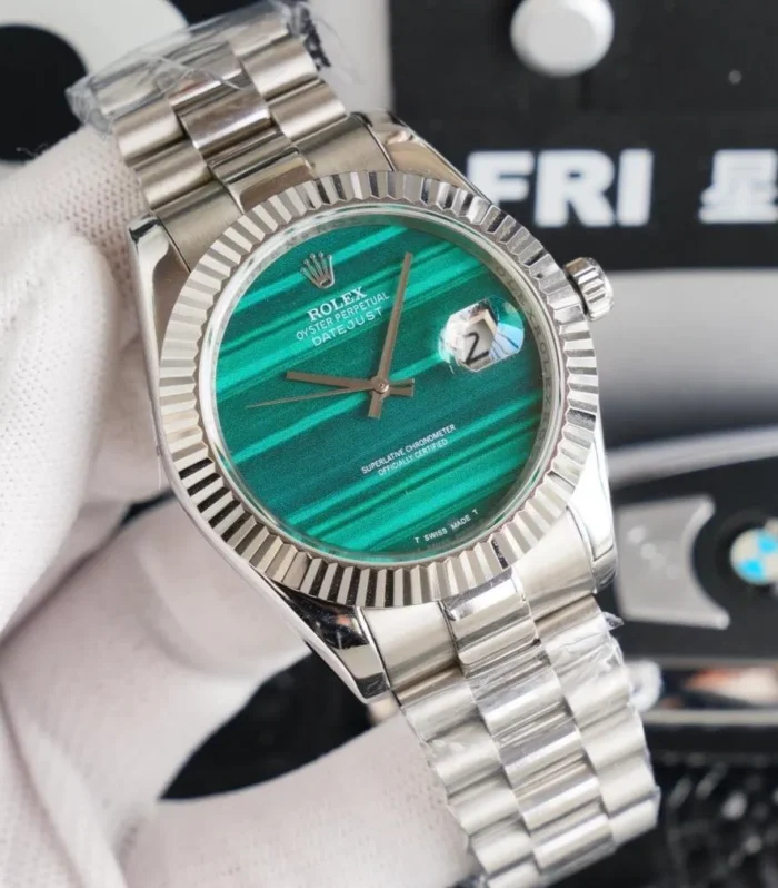 DATEJUST 41 STAINLESS STEEL CUSTOM BLUE EMERALD DIAL