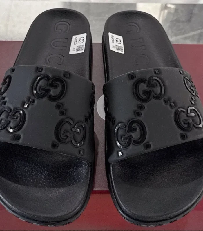 GC GG Slide Sandal Black Rubber 292416