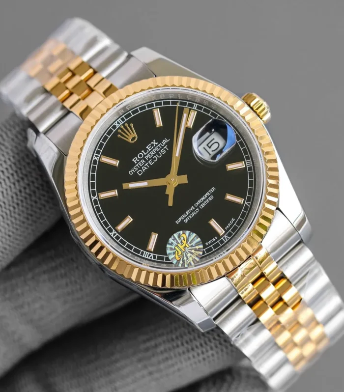 DATEJUST 36MM TWO-TONE BLACK DIAL JUBILEE