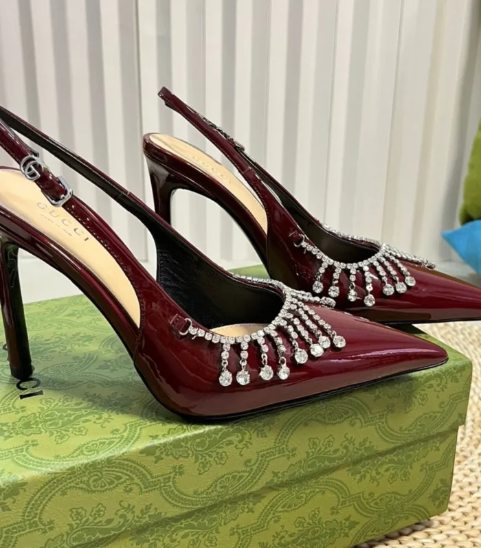 GC Embellished Slingback Red Patent Leather 294624