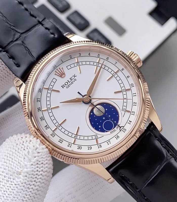 CELLINI MOONPHASE 39MM ROSE GOLD WHITE DIAL