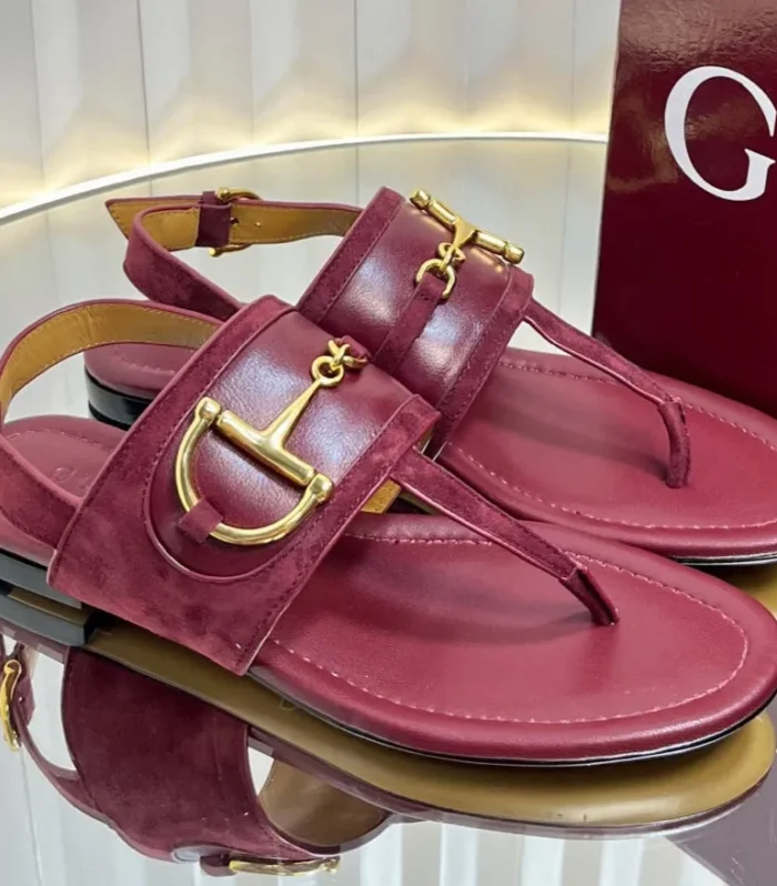 GC 25 Thong Sandal Red Suede Sheepskin 294657