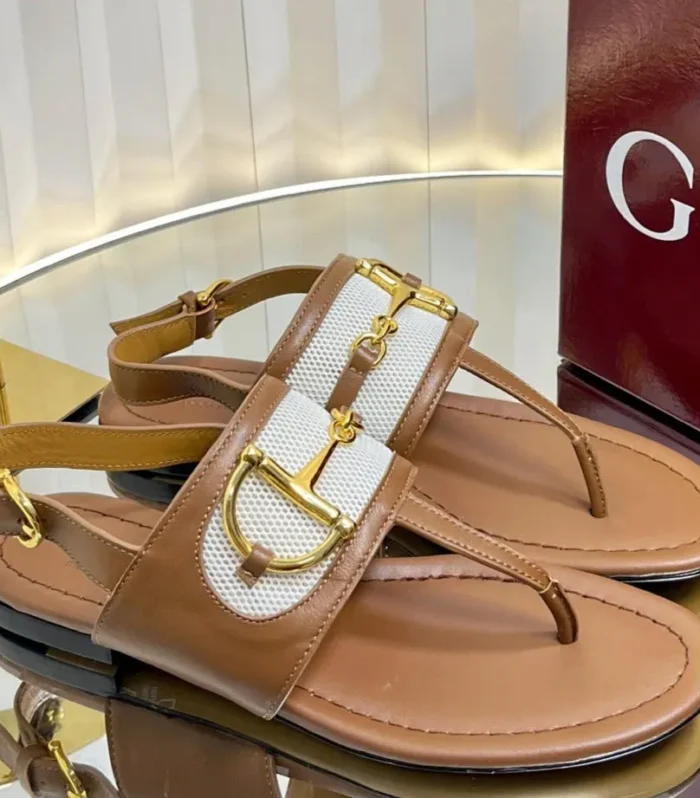 GC 25 Thong Sandal Brown Canvas Sheepskin 294670