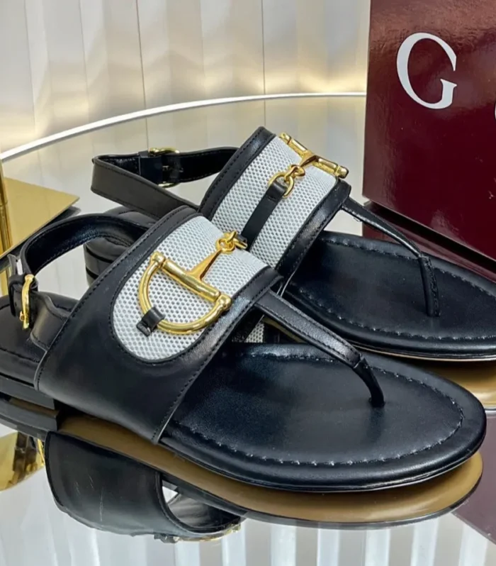 GC 25 Thong Sandal Black  Canvas Sheepskin 294672
