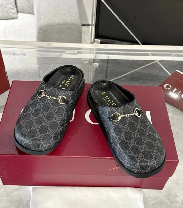 GC 25 Horsebit Mule Grey Monogram Canvas