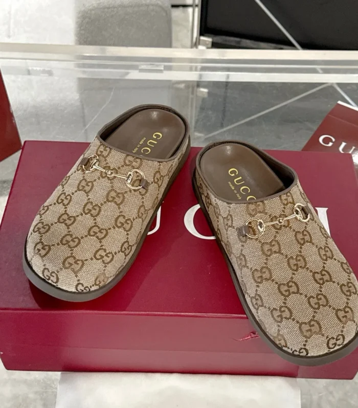 GC 25 Horsebit Mule Brown Monogram Canvas