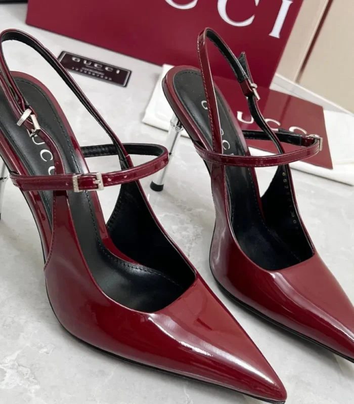 GC 25 Heeled 95mm Slingback Pump Red Patent Leather 293868